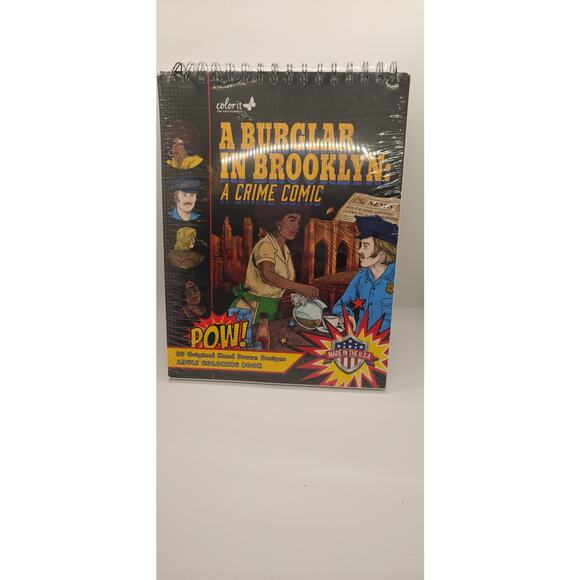 ColorIt A Burglar in Brooklyn: A Crime Comic Adult Coloring Book - Picture 2 of 2